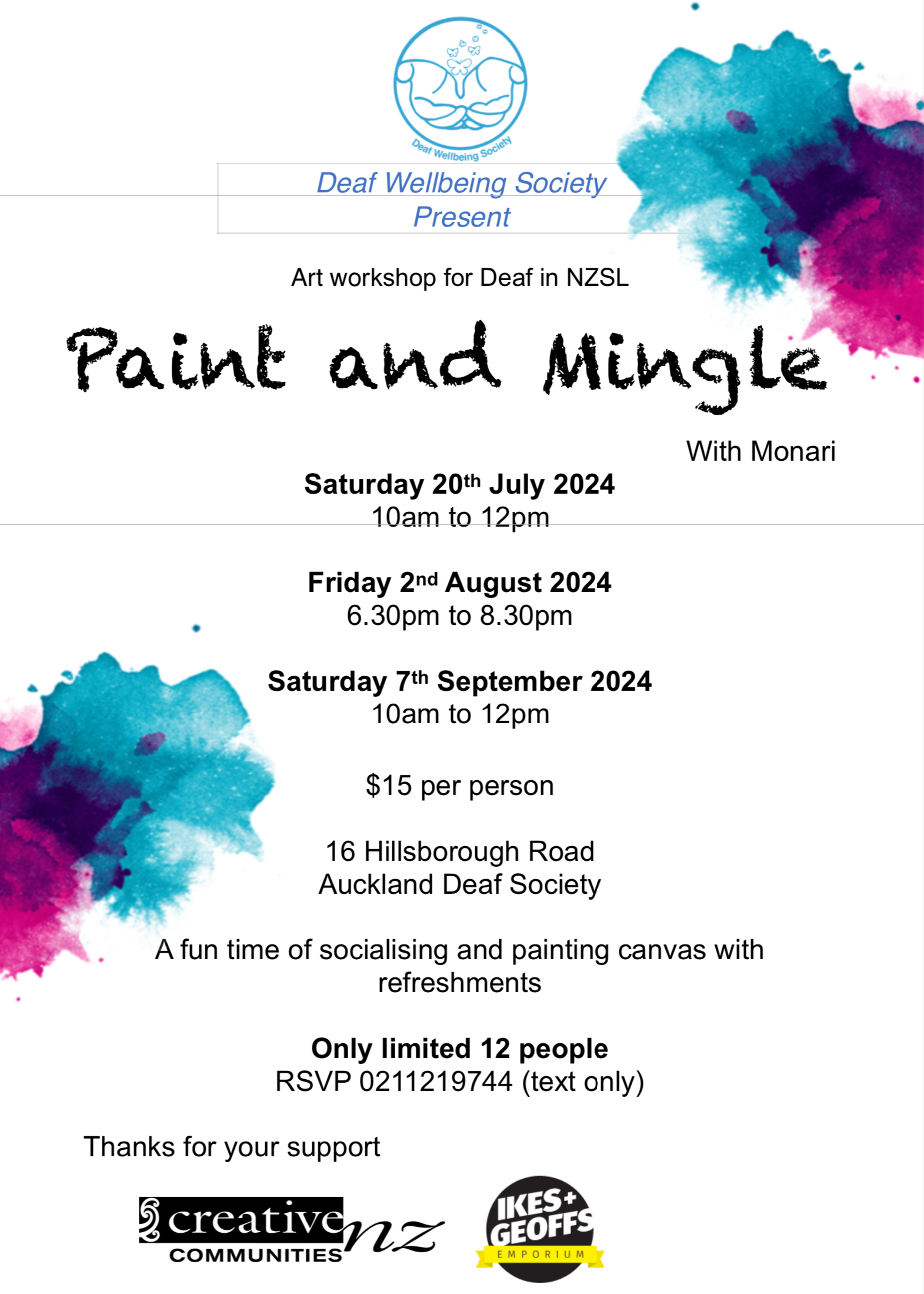 Deaf Wellbeing Paint and Mingle
