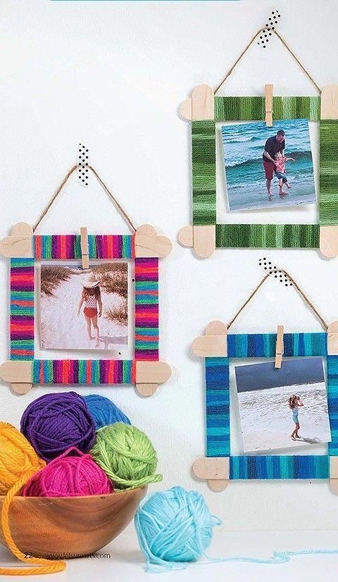 Deaf Wellbeing Drop in Centre activities - DIY yarn photo frame